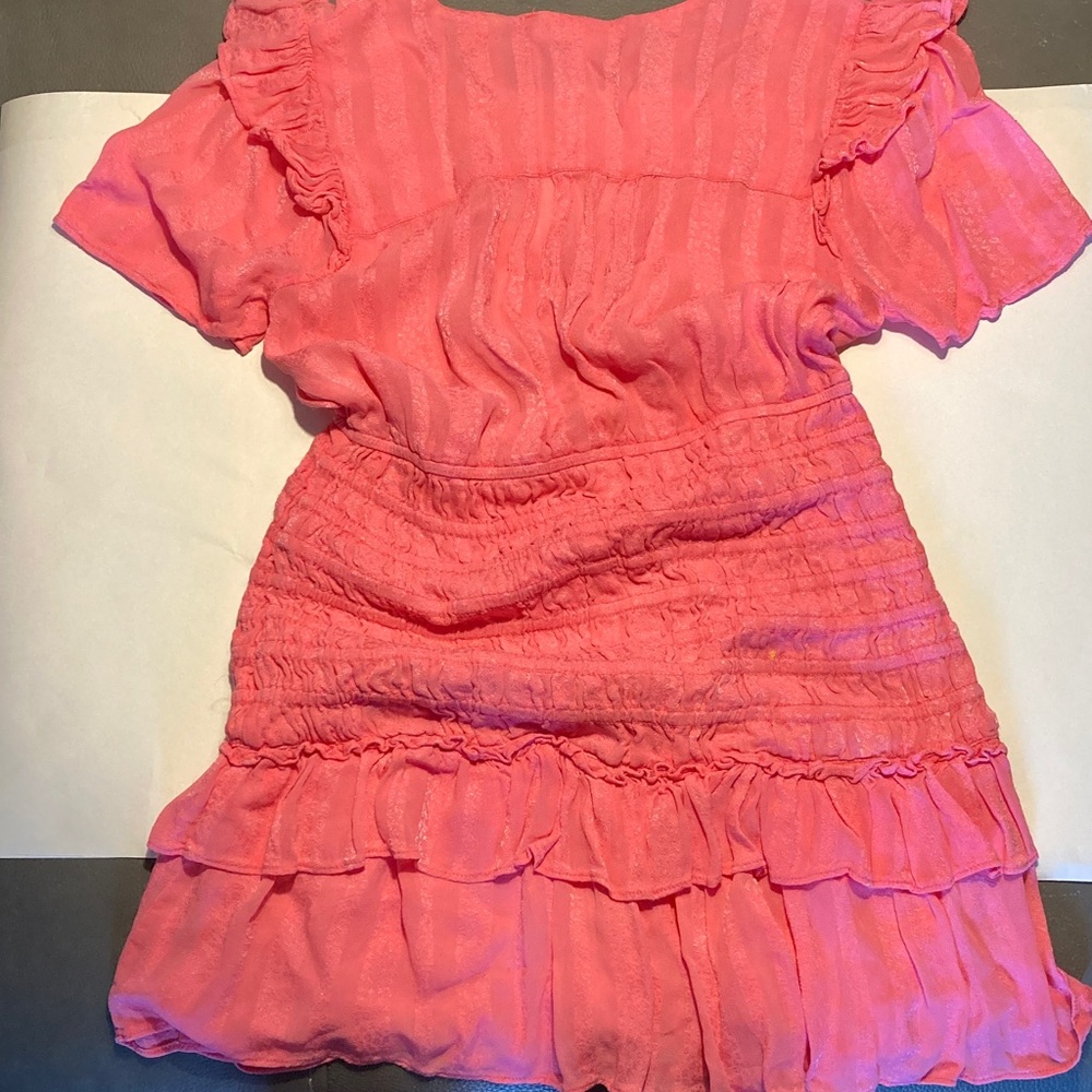 Love Shack Fancy Pink Ruffled Short Sleeve Dress, size XS - Picture 8 of 8